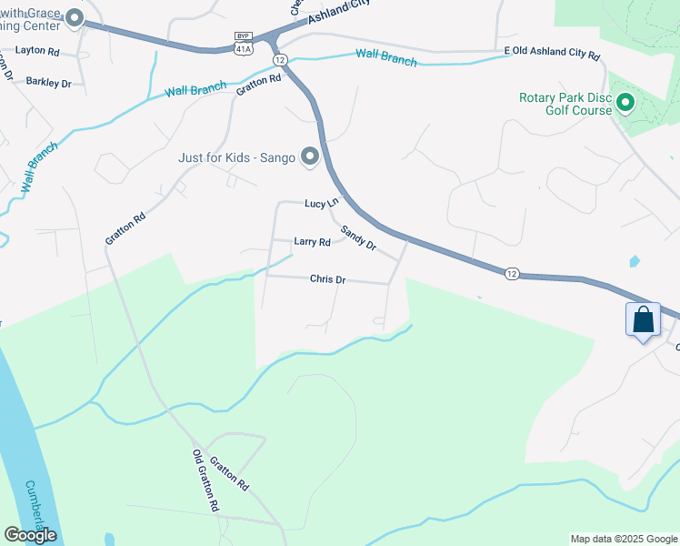 map of restaurants, bars, coffee shops, grocery stores, and more near 2413 Chris Drive in Clarksville
