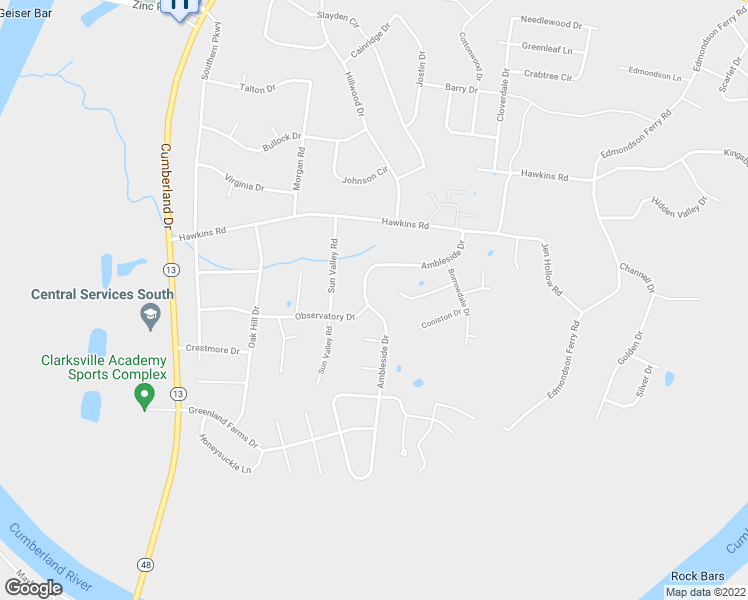 map of restaurants, bars, coffee shops, grocery stores, and more near 1389 Ambleside Drive in Clarksville