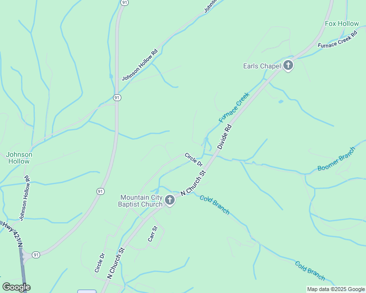 map of restaurants, bars, coffee shops, grocery stores, and more near 128 Circle View Drive in Mountain City