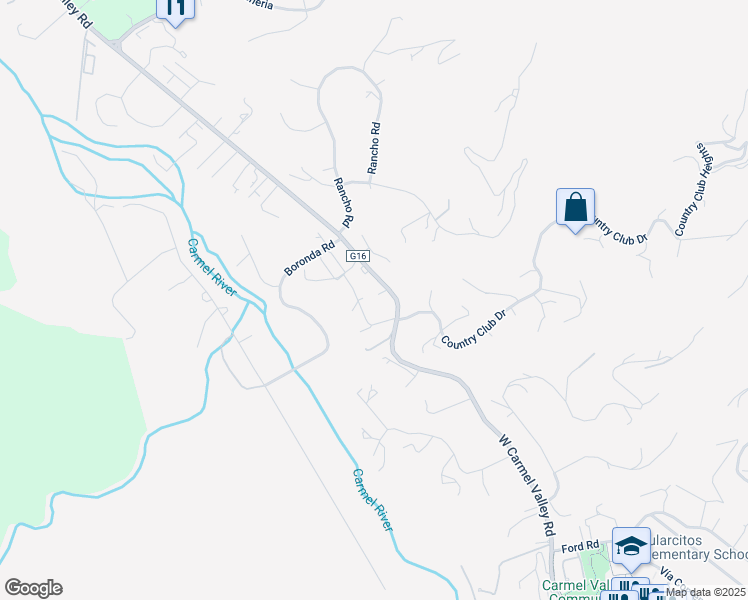 map of restaurants, bars, coffee shops, grocery stores, and more near 272 West Carmel Valley Road in Carmel Valley
