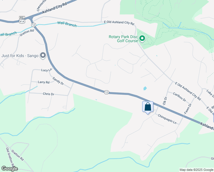 map of restaurants, bars, coffee shops, grocery stores, and more near 627 East Glenridge Lane in Clarksville
