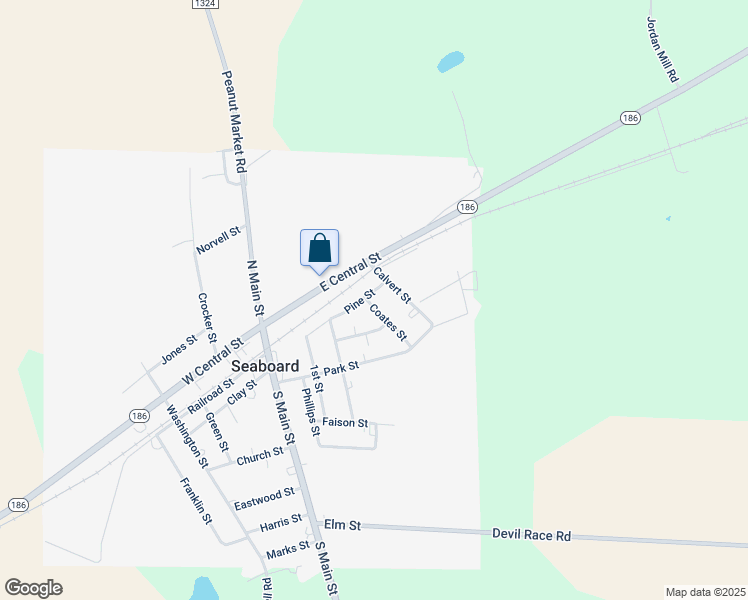 map of restaurants, bars, coffee shops, grocery stores, and more near 501 Pine Street in Seaboard