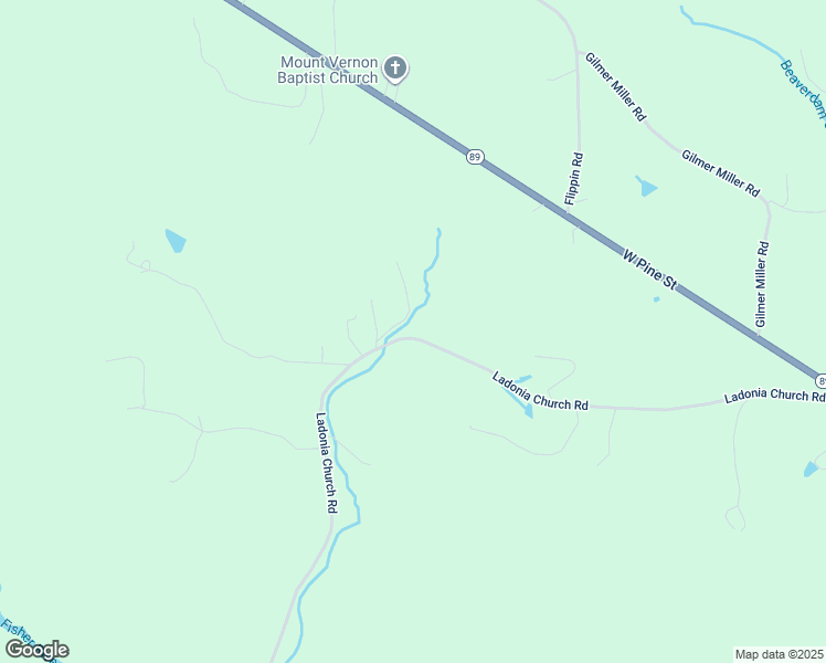 map of restaurants, bars, coffee shops, grocery stores, and more near 596 Ladonia Church Road in Mount Airy