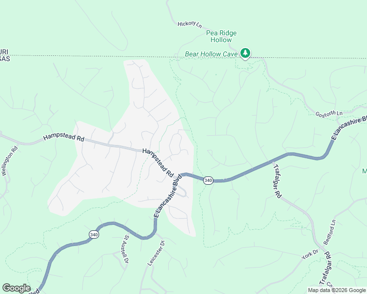 map of restaurants, bars, coffee shops, grocery stores, and more near 12 Malvern Lane in Bella Vista