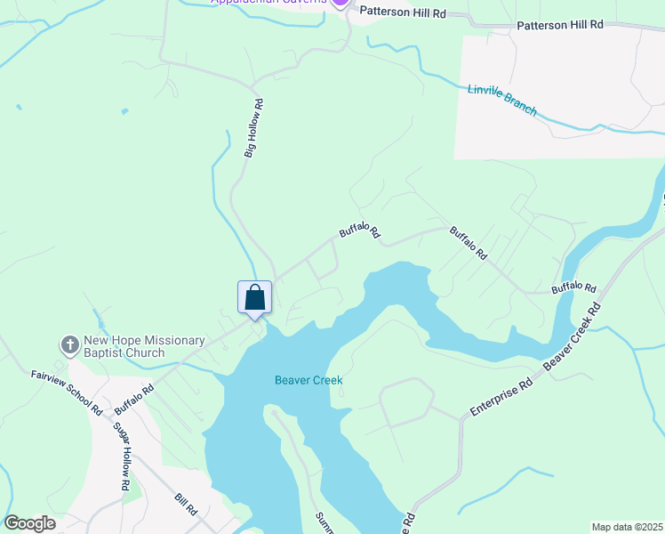 map of restaurants, bars, coffee shops, grocery stores, and more near 545 Buffalo Road in Bluff City