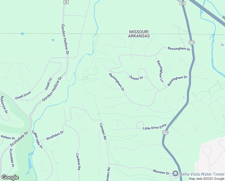 map of restaurants, bars, coffee shops, grocery stores, and more near 13 Middleborough Circle Drive in Bella Vista
