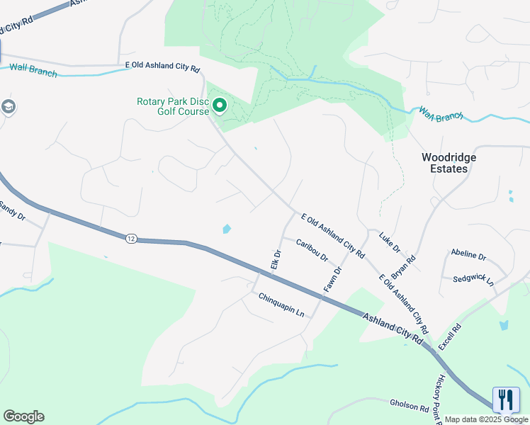 map of restaurants, bars, coffee shops, grocery stores, and more near 3006 East Old Ashland City Road in Clarksville