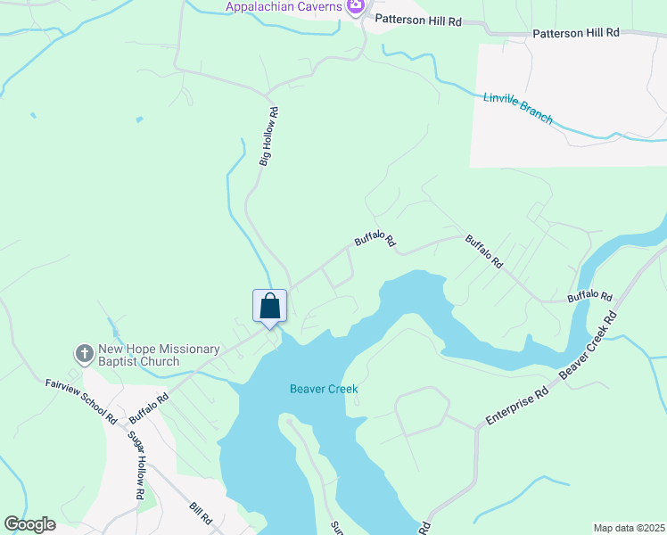 map of restaurants, bars, coffee shops, grocery stores, and more near 545 Buffalo Road in Bluff City