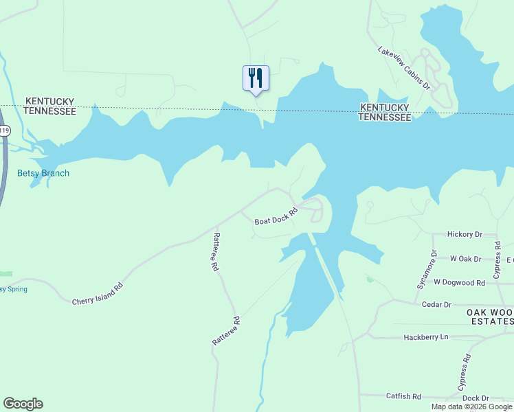 map of restaurants, bars, coffee shops, grocery stores, and more near 1140 Cherry Island Rd in Buchanan