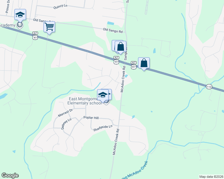 map of restaurants, bars, coffee shops, grocery stores, and more near 160 Yorkshire Drive in Clarksville