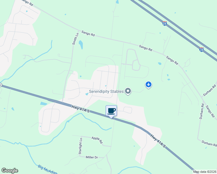 map of restaurants, bars, coffee shops, grocery stores, and more near 505 Bowden Drive in Clarksville