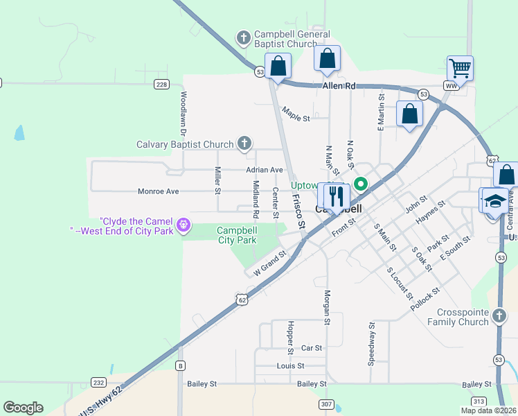 map of restaurants, bars, coffee shops, grocery stores, and more near 608 West Martin Avenue in Campbell