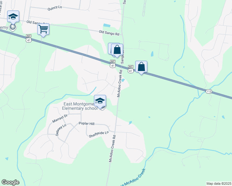 map of restaurants, bars, coffee shops, grocery stores, and more near 153 Yorkshire Drive in Clarksville