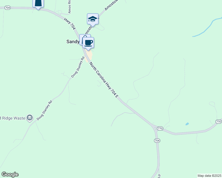 map of restaurants, bars, coffee shops, grocery stores, and more near 5151 North Carolina 704 in Sandy Ridge