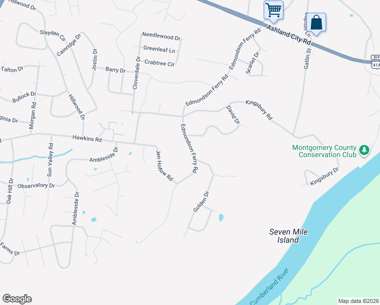 map of restaurants, bars, coffee shops, grocery stores, and more near 328 Edmondson Ferry Road in Clarksville