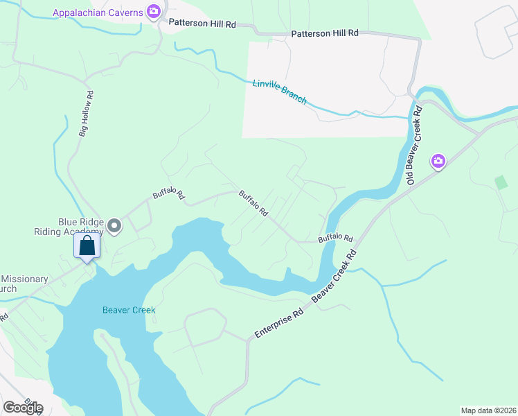 map of restaurants, bars, coffee shops, grocery stores, and more near 327 Buffalo Road in Bluff City