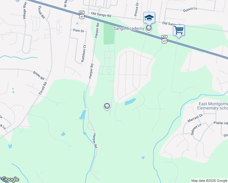 map of restaurants, bars, coffee shops, grocery stores, and more near 461 Miller Road in Clarksville