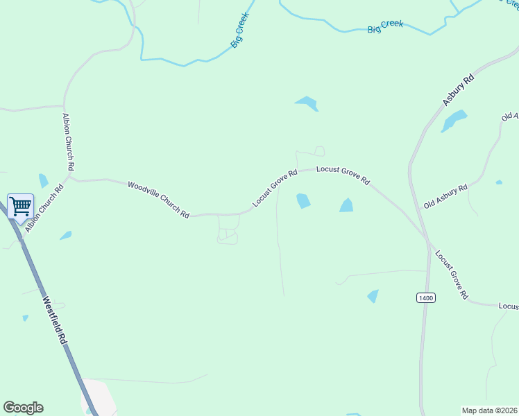 map of restaurants, bars, coffee shops, grocery stores, and more near 2285 Locust Grove Road in Mount Airy