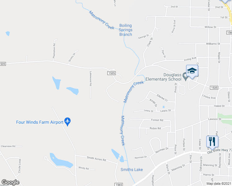 map of restaurants, bars, coffee shops, grocery stores, and more near 133 Black Bottom Road in Eden