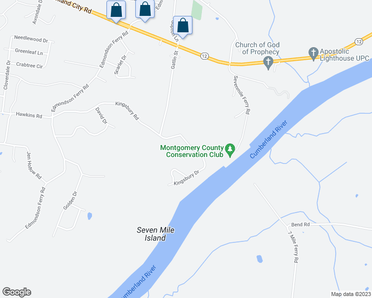 map of restaurants, bars, coffee shops, grocery stores, and more near 942 Kingsbury Road in Clarksville