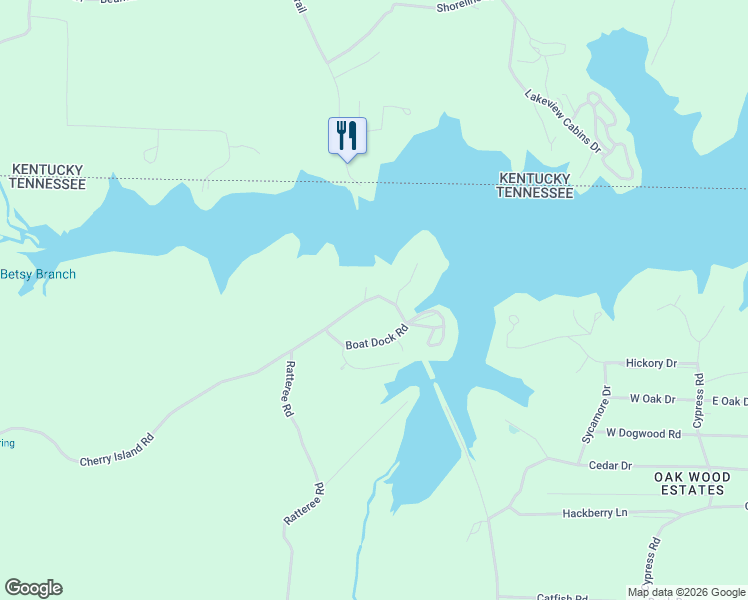 map of restaurants, bars, coffee shops, grocery stores, and more near 1140 Cherry Island Road in Buchanan