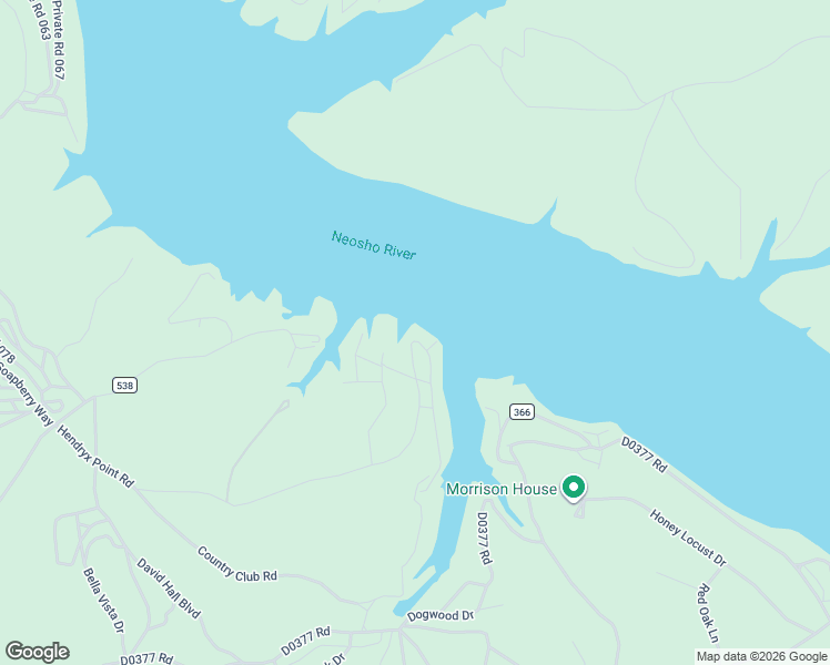 map of restaurants, bars, coffee shops, grocery stores, and more near 2150 Hendryx Point Road in Eucha