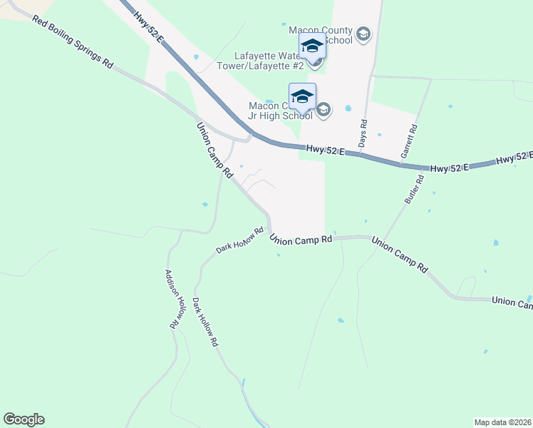 map of restaurants, bars, coffee shops, grocery stores, and more near Tennessee 262 in Lafayette