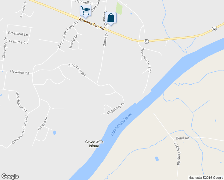 map of restaurants, bars, coffee shops, grocery stores, and more near 104 Kingsbury Court in Clarksville