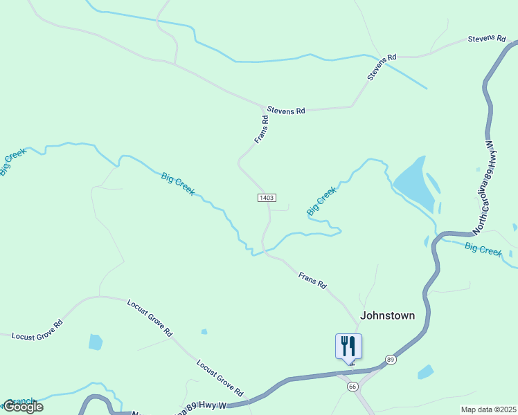 map of restaurants, bars, coffee shops, grocery stores, and more near 1340 Frans Road in Westfield