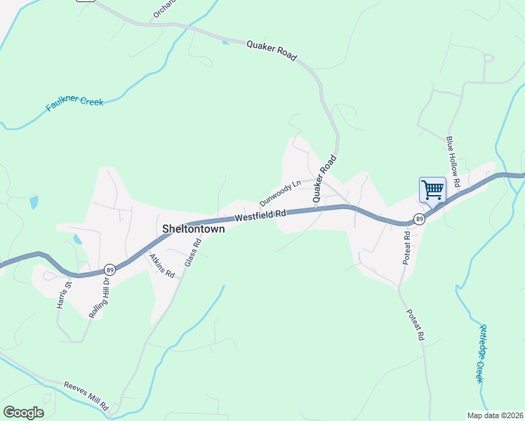 map of restaurants, bars, coffee shops, grocery stores, and more near 2904 Westfield Road in Mount Airy