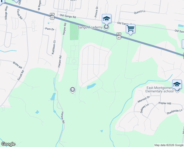 map of restaurants, bars, coffee shops, grocery stores, and more near 1461 Hereford Boulevard in Clarksville