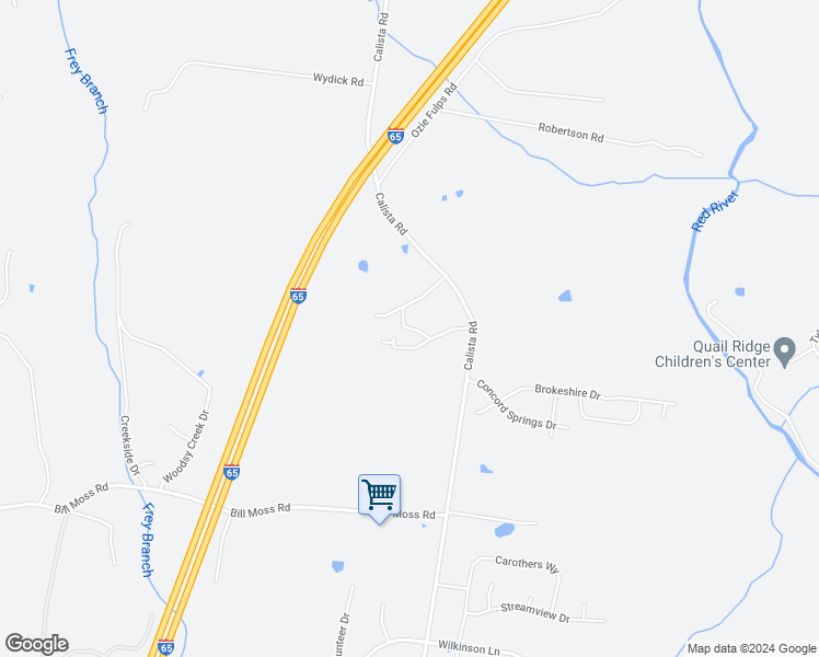 map of restaurants, bars, coffee shops, grocery stores, and more near 3474 Calista Road in White House