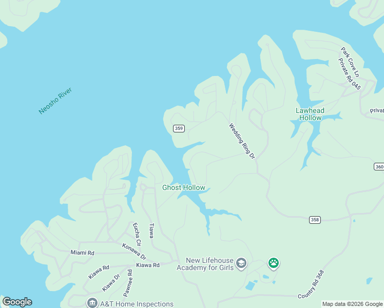 map of restaurants, bars, coffee shops, grocery stores, and more near Get Lost Road in Eucha