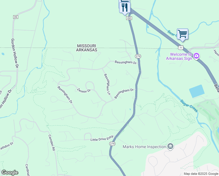 map of restaurants, bars, coffee shops, grocery stores, and more near 2 Welland Lane in Bella Vista
