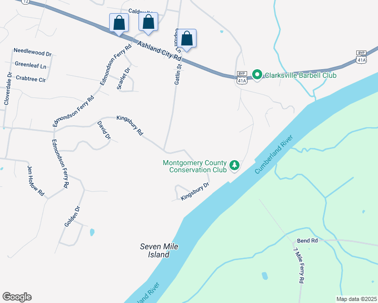 map of restaurants, bars, coffee shops, grocery stores, and more near 811 Kingsbury Road in Clarksville