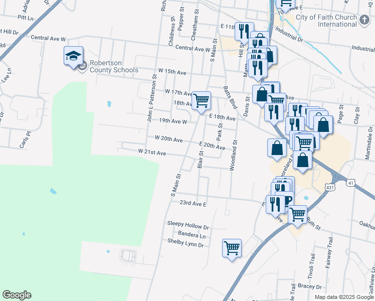 map of restaurants, bars, coffee shops, grocery stores, and more near 2015 South Main Street in Springfield
