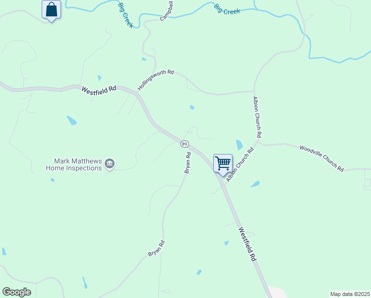 map of restaurants, bars, coffee shops, grocery stores, and more near 108 Bryan Road in Mount Airy