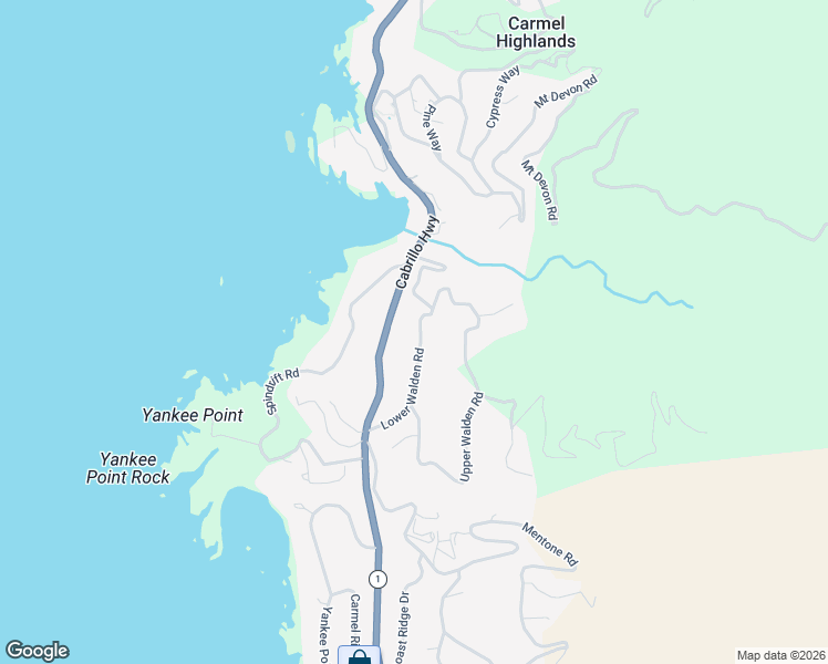 map of restaurants, bars, coffee shops, grocery stores, and more near 229 Lower Walden Road in Carmel-by-the-Sea
