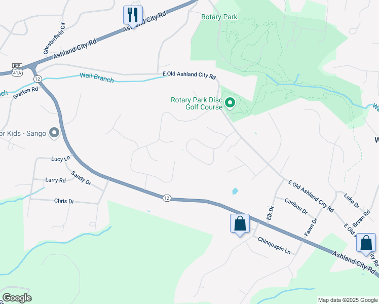 map of restaurants, bars, coffee shops, grocery stores, and more near 532 Cedar Valley Drive in Clarksville