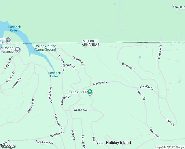 map of restaurants, bars, coffee shops, grocery stores, and more near 22 Thomas Circle East in Eureka Springs