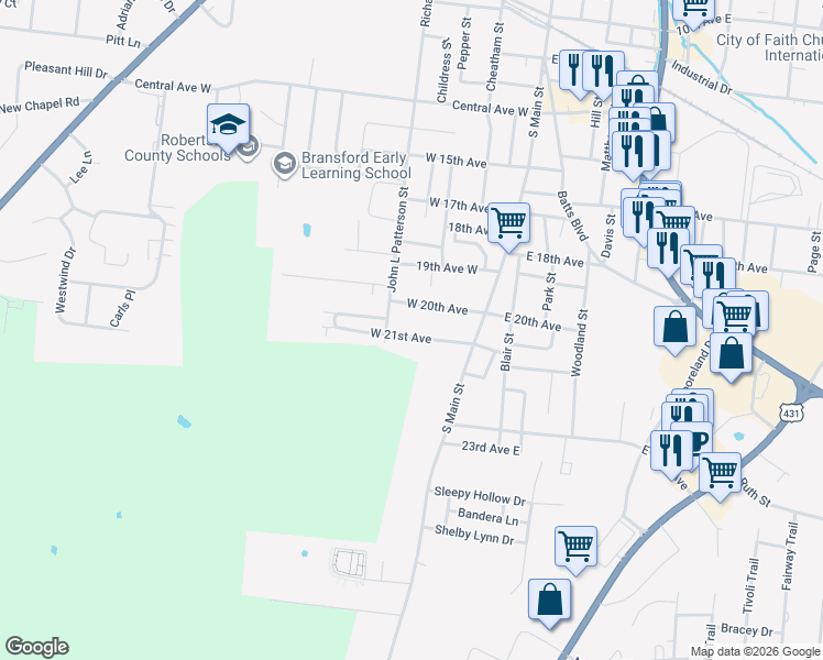 map of restaurants, bars, coffee shops, grocery stores, and more near 207 East 21st Avenue in Springfield