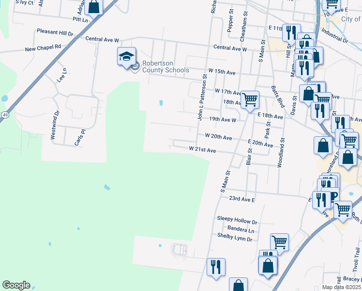 map of restaurants, bars, coffee shops, grocery stores, and more near 415 West 21st Avenue in Springfield