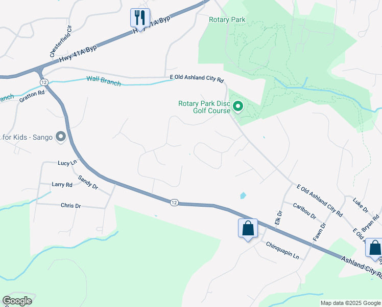 map of restaurants, bars, coffee shops, grocery stores, and more near 532 Cedar Valley Drive in Clarksville