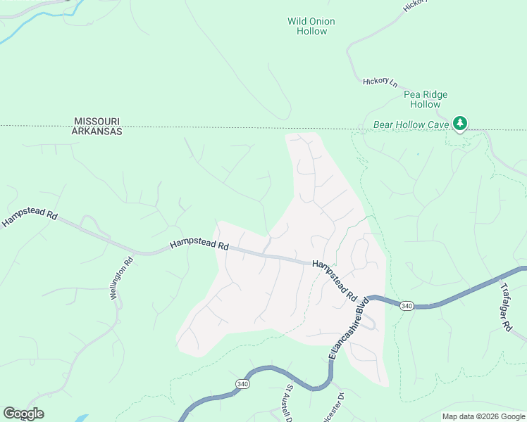 map of restaurants, bars, coffee shops, grocery stores, and more near 17 Melbourn Dr in Bella Vista