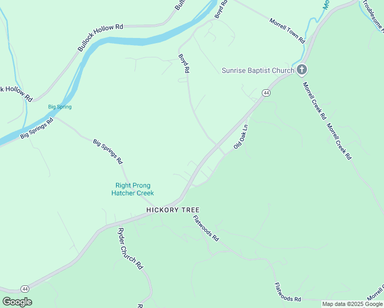 map of restaurants, bars, coffee shops, grocery stores, and more near 2188 Hickory Tree Road in Bluff City