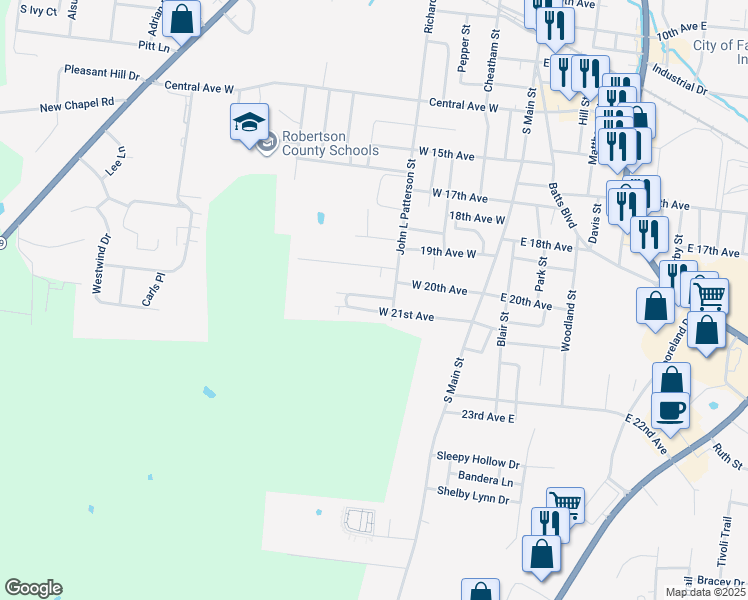 map of restaurants, bars, coffee shops, grocery stores, and more near 415 West 21st Avenue in Springfield