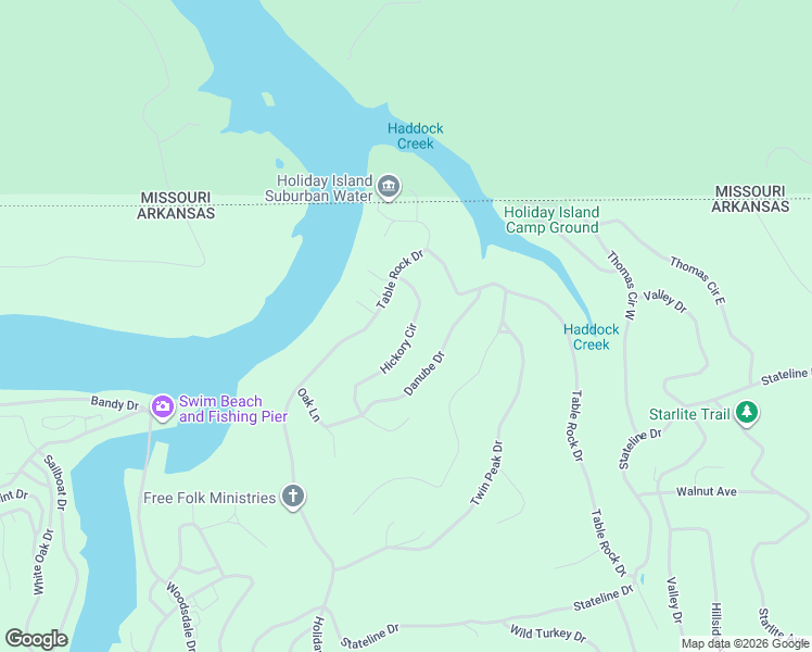map of restaurants, bars, coffee shops, grocery stores, and more near 92 Table Rock Drive in Holiday Island