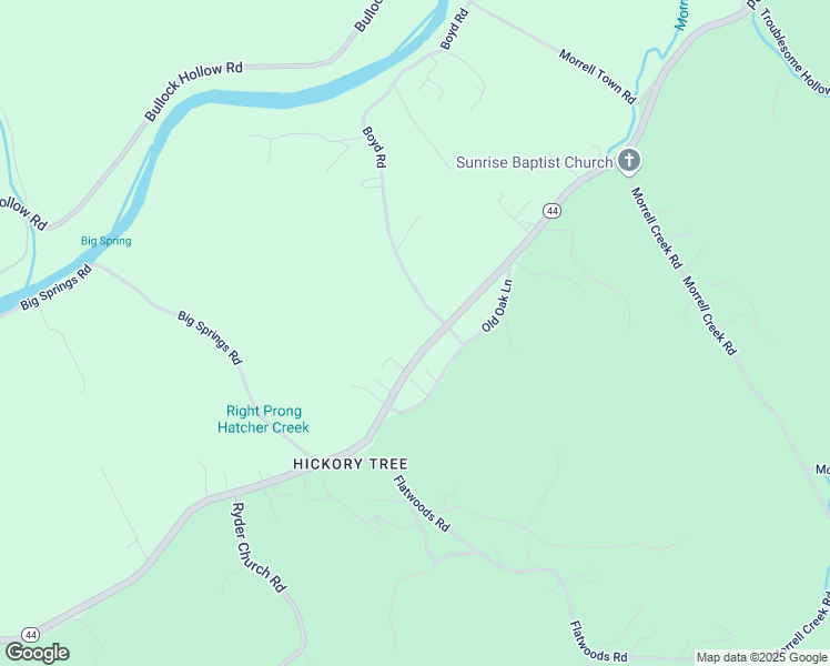 map of restaurants, bars, coffee shops, grocery stores, and more near 2188 Hickory Tree Road in Bluff City