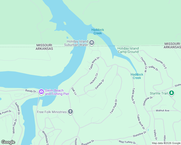 map of restaurants, bars, coffee shops, grocery stores, and more near 92 Table Rock Drive in Holiday Island