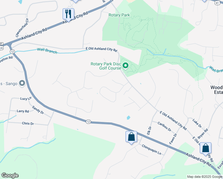 map of restaurants, bars, coffee shops, grocery stores, and more near 555 Cedar Valley Drive in Clarksville